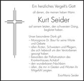 Traueranzeige Kurt Seider