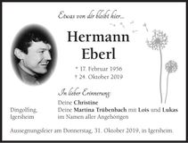 Traueranzeige Hermann Eberl