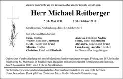Traueranzeige Michael Reitberger