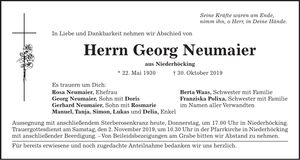 Traueranzeige Georg Neumaier