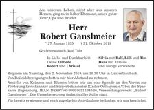 Traueranzeige Robert Ganslmeier