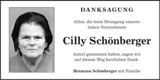 Traueranzeige Cilly Schönberger
