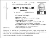 Traueranzeige Franz Rott