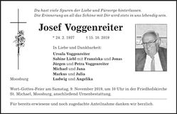Traueranzeige Josef Voggenreiter