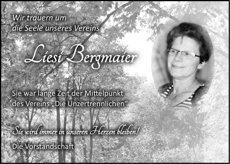 Traueranzeige Elisabeth Bergmaier