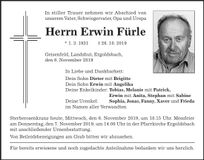 Traueranzeige Erwin Fürle