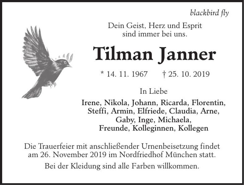 Traueranzeige Tilmann Janner