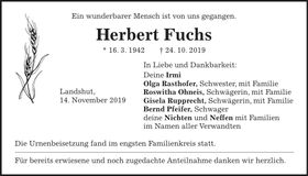 Traueranzeige Herbert Fuchs