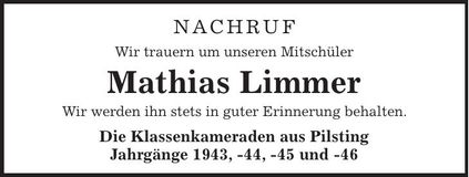 Traueranzeige Mathias Limmer