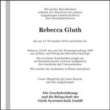 Traueranzeige Rebecca Gluth