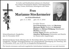 Traueranzeige Marianne Steckermeier