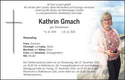 Traueranzeige Kathrin Gmach