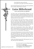 Traueranzeige Luise Hillerbrand