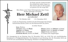 Traueranzeige Michael Zettl