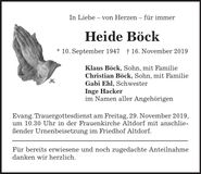 Traueranzeige Heide Böck