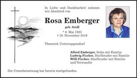 Traueranzeige Rosa Emberger