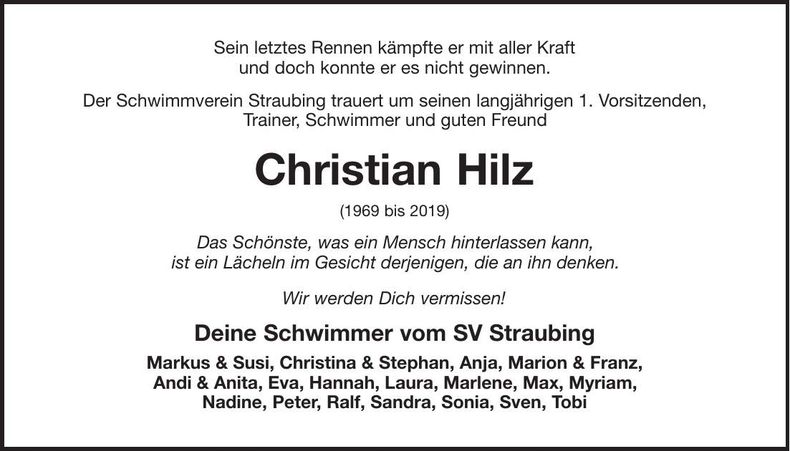 Traueranzeige Christian Hilz