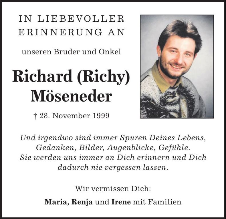 Traueranzeige Richard Möseneder