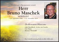 Traueranzeige Bruno Maschek