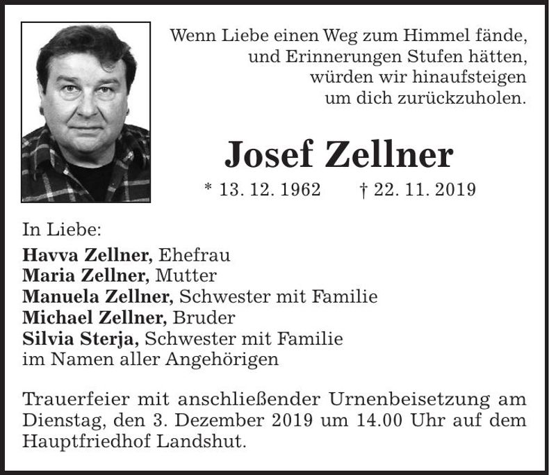 Traueranzeige Josef Zellner
