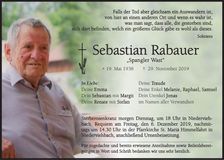 Traueranzeige Sebastian Rabauer