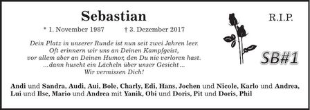 Traueranzeige Sebastian Sebastian