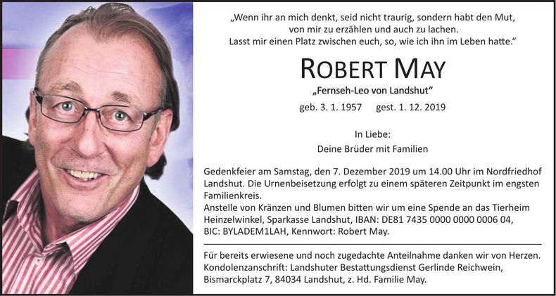 Traueranzeige May Robert