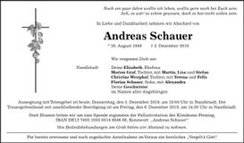 Traueranzeige Andreas Schauer