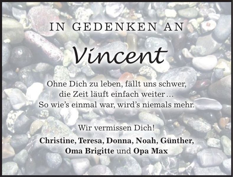 Traueranzeige Vincent 