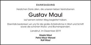 Traueranzeige Gustav Maul