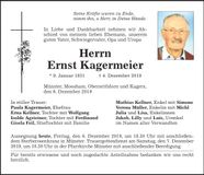 Traueranzeige Ernst Kagermeier