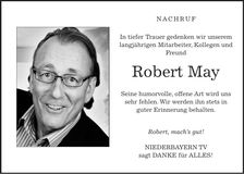 Traueranzeige Robert May