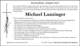 Traueranzeige Michael Lanzinger