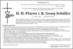 Traueranzeige Georg Schüller
