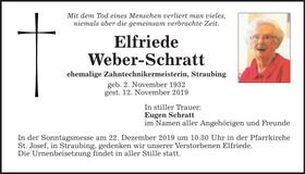 Traueranzeige Elfriede Weber-Schratt