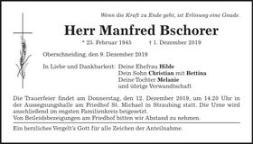 Traueranzeige Manfred Bschorer