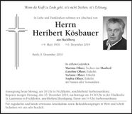 Traueranzeige Heribert Kösbauer