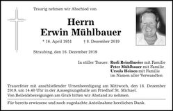 Traueranzeige Erwin Mühlbauer
