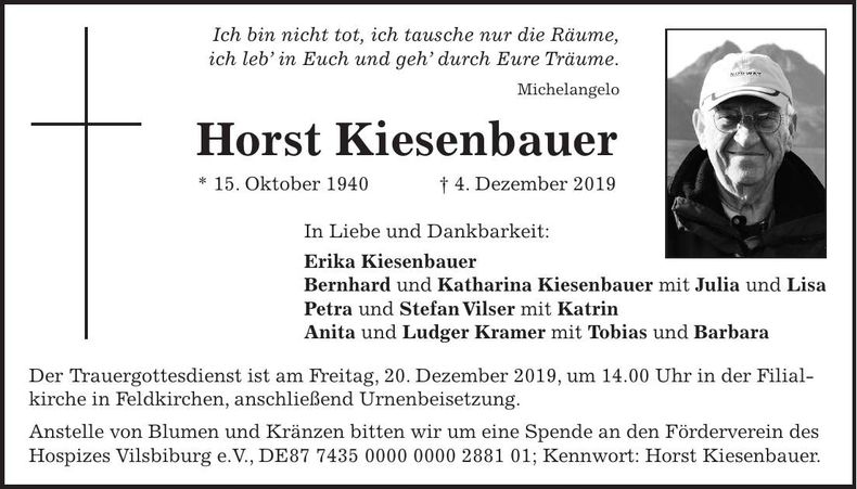 Traueranzeige Horst Kiesenbauer