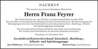 Traueranzeige Franz Feyrer