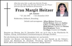 Traueranzeige Margit Heitzer