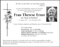 Traueranzeige Therese Ernst