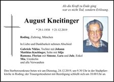 Traueranzeige August Kneitinger