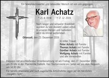 Traueranzeige Karl Achatz