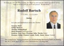 Traueranzeige Rudulf Bartsch