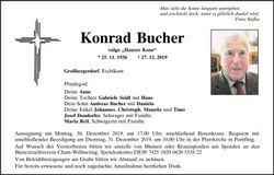 Traueranzeige Konrad Bucher