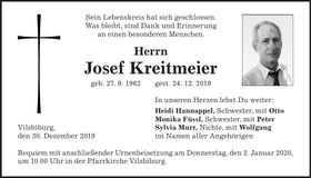 Traueranzeige Josef Kreitmeier