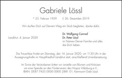 Traueranzeige Gabriele Lössl