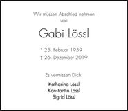 Traueranzeige Gabi Lössl
