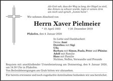 Traueranzeige Xaver Pielmeier
